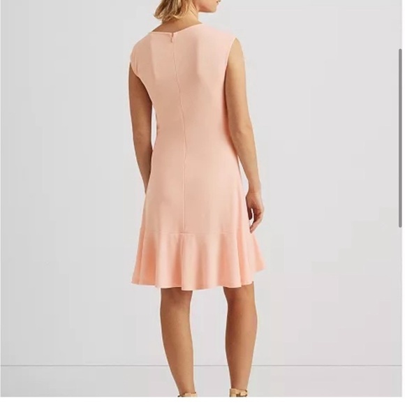 Lauren Ralph Lauren Asymmetrical Jersey Dress in Blush Pink - Picture 4 of 12